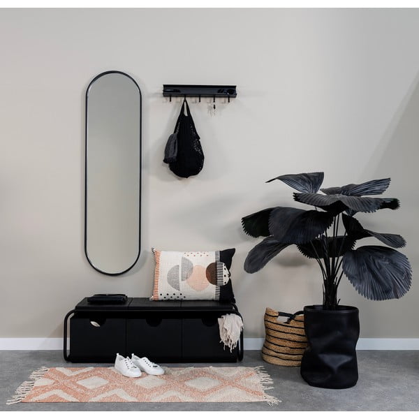 Crna metalna zidna vješalica s policom 50 cm Easy – Spinder Design-image-2