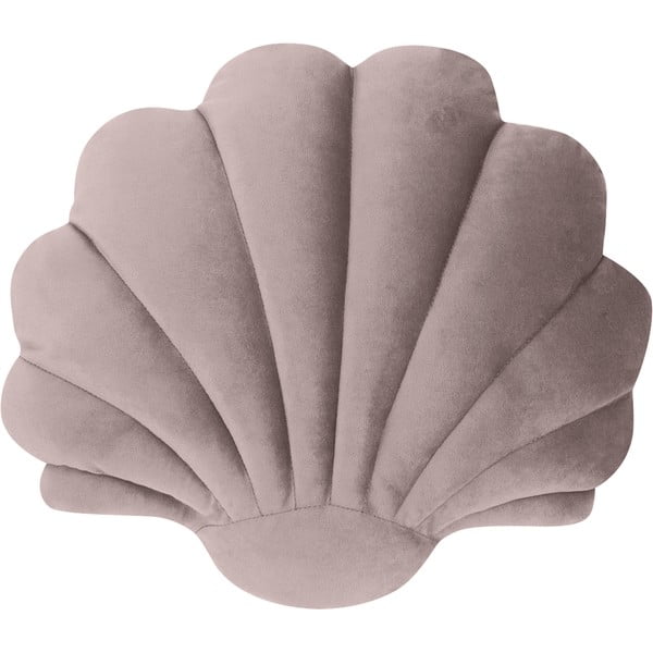 Ružičasti baršunasti ukrasni jastuk Westwing Collection Shell, 28 x 30 cm