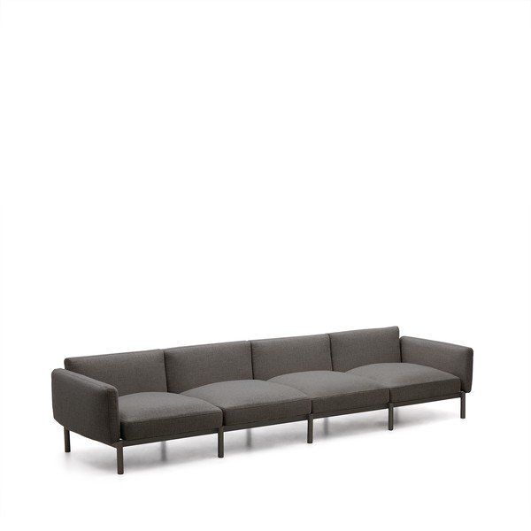 Tamno sivi vrtni modularni kauč 370 cm Sorells – Kave Home-image-1