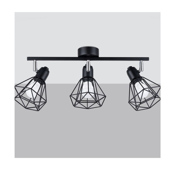 Crna stropna svjetiljka ø 10 cm Varpu – Sollux-image-3