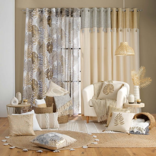 Siva/u zlatnoj boji zavjesa 140x260 cm Mogador – douceur d'intérieur-image-3