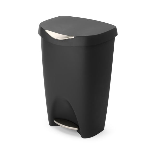 Crna plastična kanta za smeće s pedalom 50 l Brim – Umbra-image-4