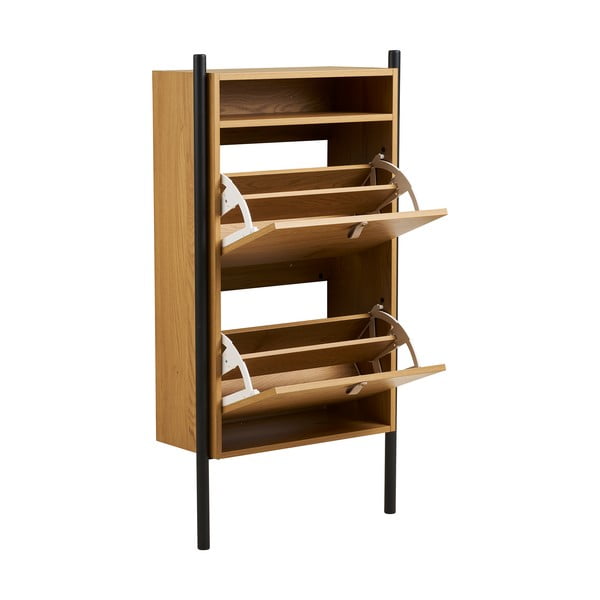 Preklopni ormarić za cipele u dekoru hrasta u prirodnoj boji 62x118x26 cm Barco – House Nordic-image-4