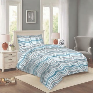 Plava pamučna posteljina za krevet za jednu osobu 140x200 cm Jasana – Cotton House