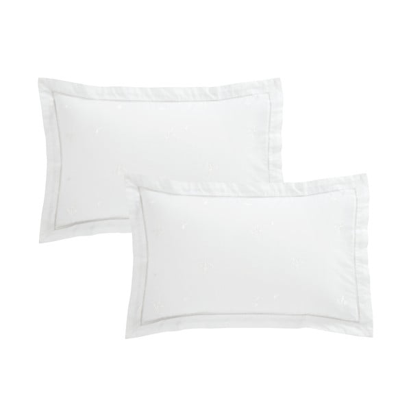 Pamučna jastučnica 50x75 cm Lottie Floral Embroidery – Bianca