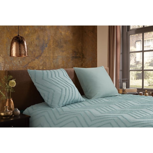 Svijetlo zelena posteljina za krevet za jednu osobu/za produženi krevet od mikrovlakana 140x220 cm Pure Zigzag – Good Morning-image-1