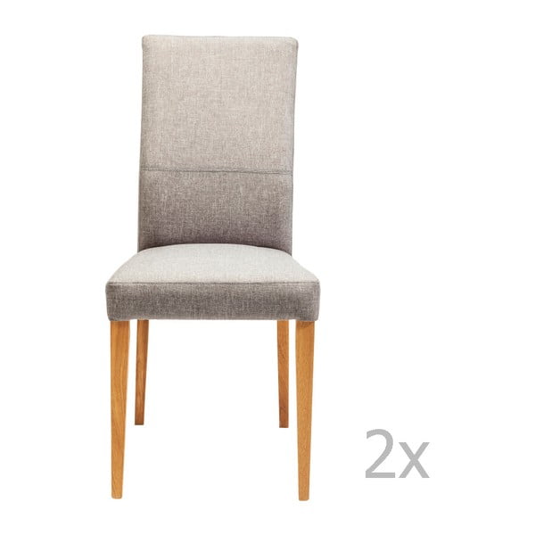 Set od 2 sive blagovaonske stolice s hrastovim nogama Kare Design Mara