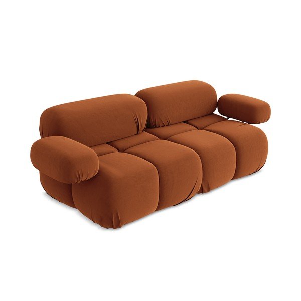Narančasta baršunasti sofa 190 cm Lokua – Makamii-image-1