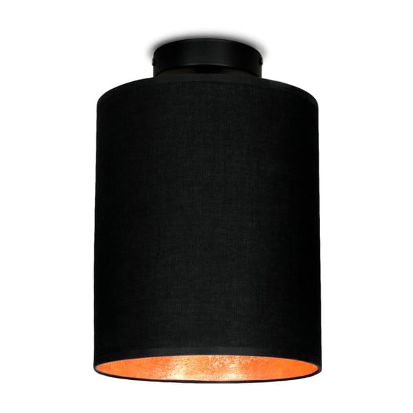 Crna stropna svjetiljka s bakrenim detaljima Sotto Luce MIKA Elementary XS PLUS CP