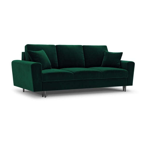 Zelena baršunasti sklopiva/s prostorom za odlaganje sofa 235 cm Kyoto – Cosmopolitan Design-image-1