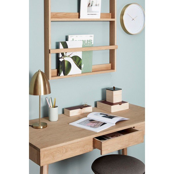 Polica s više razina/za fotografije od punog hrasta u prirodnoj boji 74 cm Display – Hübsch-image-1