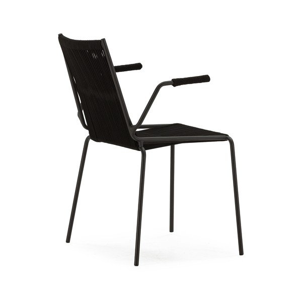 Crne metalne blagovaonske stolice u setu s naslonima za ruke/sklopive 2 kom Emily – Marckeric-image-4