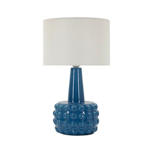 Bijela/plava stolna lampa keramička s tekstilnim sjenilom (visina 51,5 cm) Gress – Mauro Ferretti