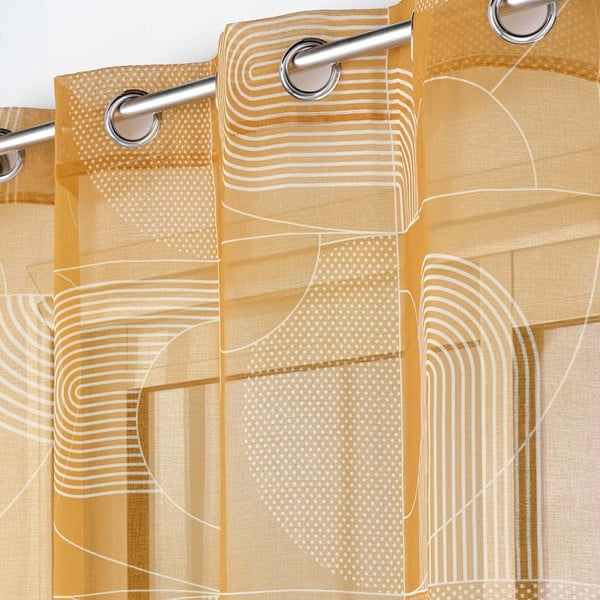 Žuta  prozirna zavjesa 140x280 cm Esquisse – douceur d'intérieur-image-1