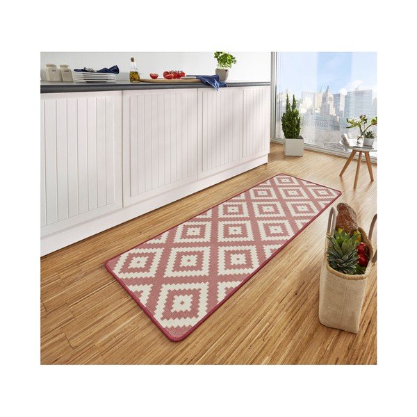 Ružičasta kuhinjska staza Hanse Home Loop Diamond, 67 x 180 cm-image-1