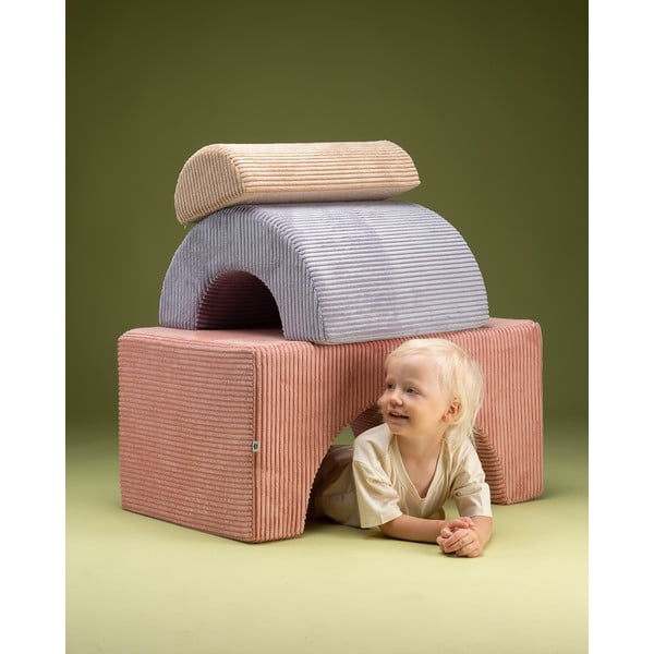 Ružičasti set mekanih igrački od pjene od samta 75x49x37 cm Rainbow Montessori – Wigiwama-image-1
