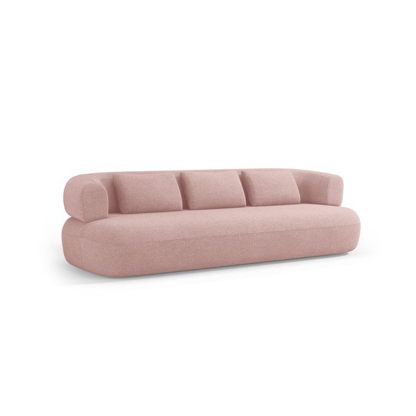Svijetlo ružičasta sofa od bouclé tkanine 226 cm Jenny – Micadoni 