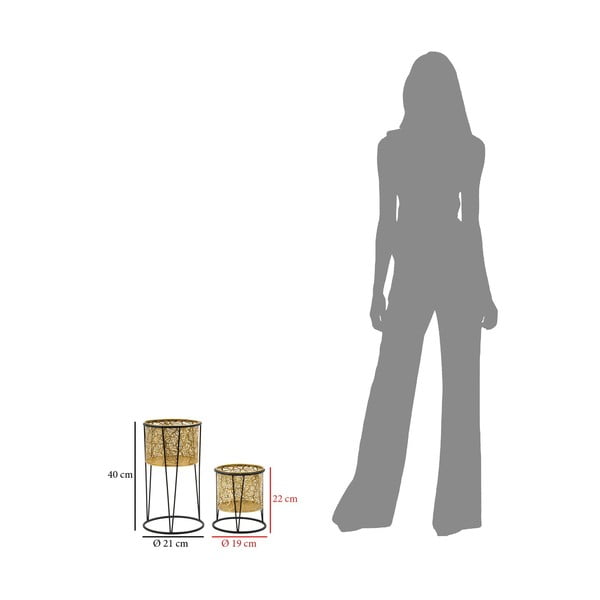 Set od 2 stalka za žardinjere u zlatnoj boji Mauro Ferretti Leavy, visine 40 cm-image-2