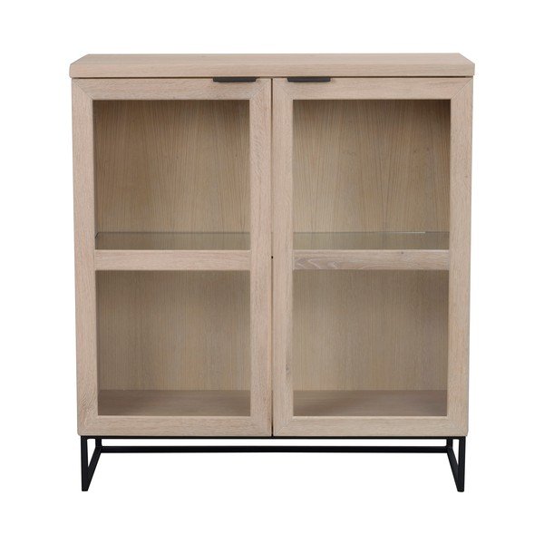 Vitrina od hrastovog drveta u prirodnoj boji 95x105 cm Everett - Rowico-image-1