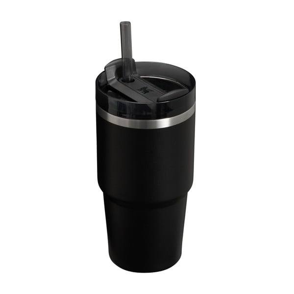 Crna termosica od nehrđajućeg čelika sa slamkom 600 ml Quencher H2.0 FlowState Tumbler Black – Stanley-image-1