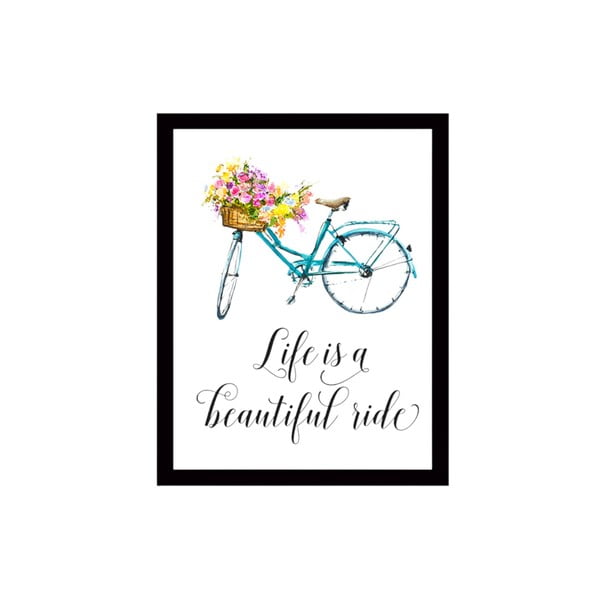 Zidna slika na platnu s crnim okvirom Tablo Center Bicycle, 29 x 24 cm
