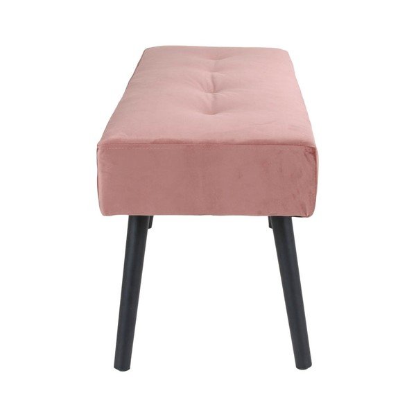 Ružičasta podstavljena klupa s baršunastom presvlakom House Nordic Skiby, 100 x 35 cm-image-2