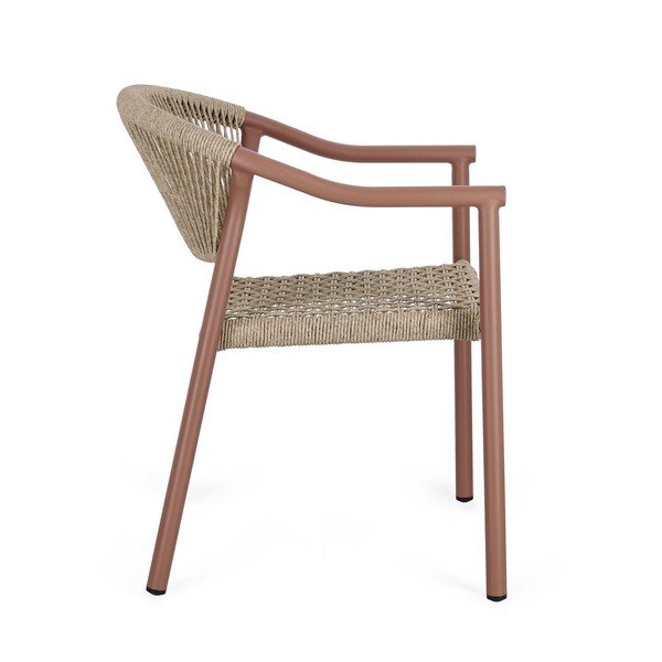 Crvena/u prirodnoj boji metalna vrtna stolica Canarias – Bizzotto-image-3