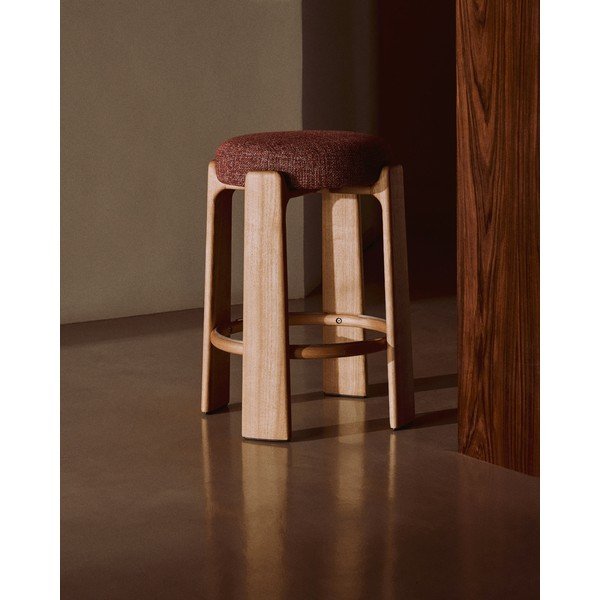 Barska stolica od čvrste jeseni boja terakote/u tamnoj prirodnoj boji (visine sjedala 65 cm) Granite – Kave Home-image-1