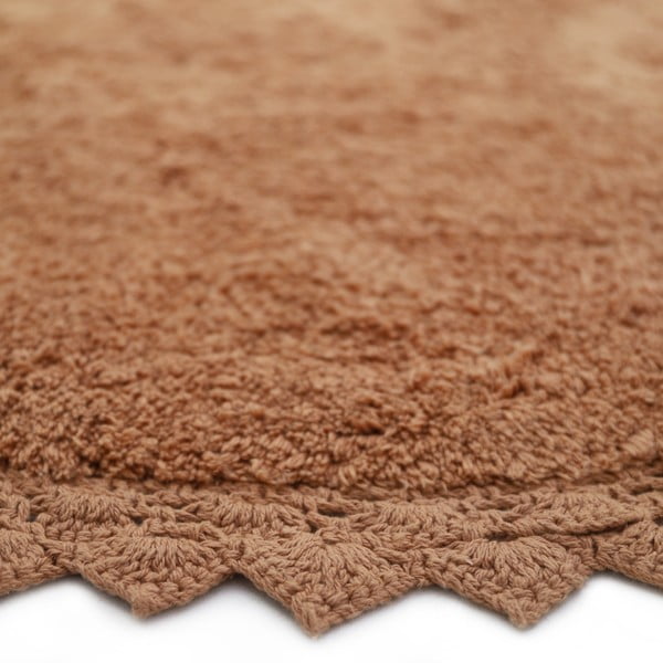 Ciglasti periv/ručno rađen pamučan okrugao tepih ø 110 cm Perla Toffee – Nattiot-image-4