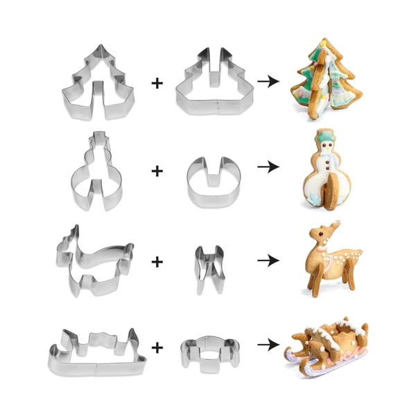 Set od 4 Guardini 3D božićna rezila za kolačiće-image-1