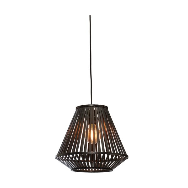 Crna viseća svjetiljka s bambusovim sjenilom ø 30 cm Merapi – Good&Mojo