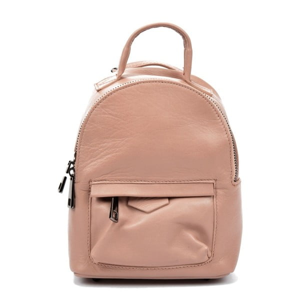 Puderasto ružičasti kožni ruksak Carla Ferreri