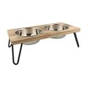 Drveni set posuda s postoljem za pse Dog Fantasy – Plaček Pet Products