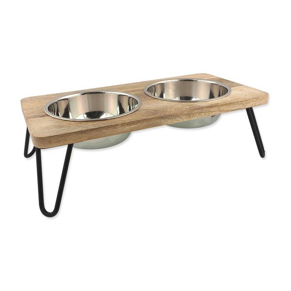 Drveni set posuda s postoljem za pse Dog Fantasy – Plaček Pet Products