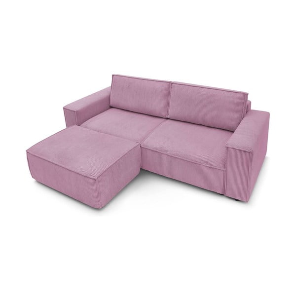 Ružičasta sklopiva sofa od samta 245 cm Nihad – Bobochic Paris-image-4