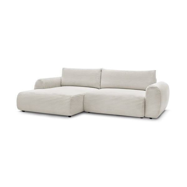 Krem sklopiva kutna garnitura od samta (s lijevim kutom) Lucien – Bobochic Paris-image-3