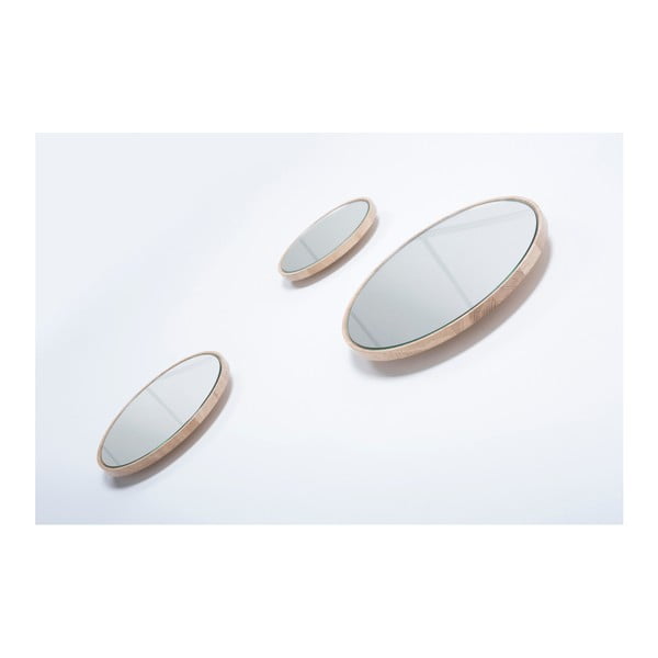 Zidno ogledalo s okvirom od masivnog drveta hrasta Gazzda Look, ⌀ 32 cm-image-4