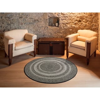 Crni vanjski tepih Universal Silvana Rutto, ⌀ 120 cm