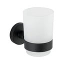 Mat crna staklena zidna čaša za četkice za zube Bosio – Wenko