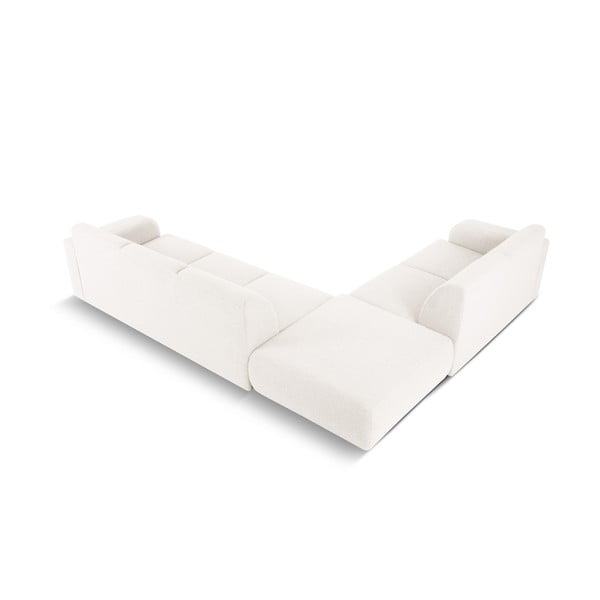 Bijela kutna garnitura od bouclé tkanine (s lijevim kutom) Molino – Micadoni Home-image-3