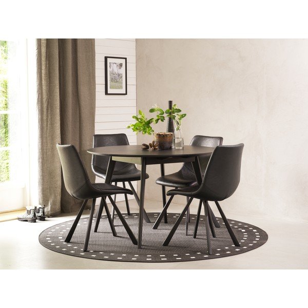 Crna blagovaonska stolica s crnim nogama Rowico Alpha-image-3