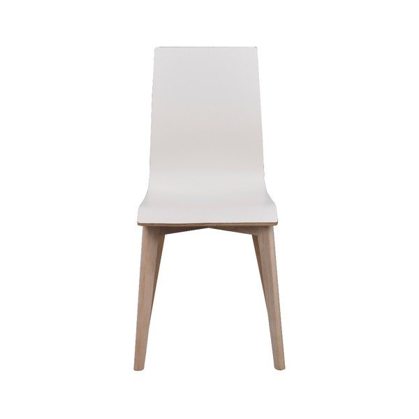 Bijela stolica za blagovanje sa svijetlosmeđim Rowico Grace nogama-image-2