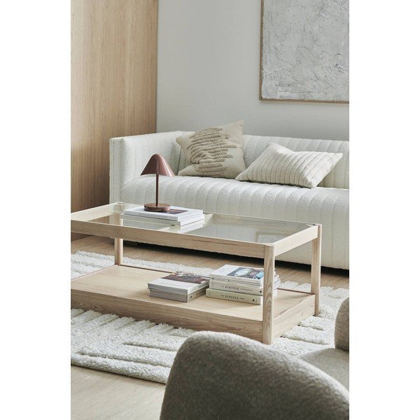 Stolić za kavu sa staklenom pločom stola u prirodnoj boji 60x120 cm Class – Ellos Home-image-1