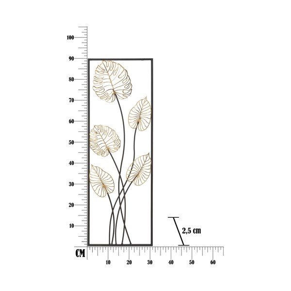 Metalni viseći ukras s uzorkom lišća Mauro Ferretti Luxy -A-, 31 x 90 cm-image-2