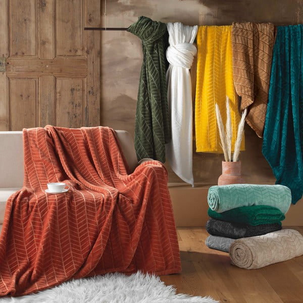 Smeđi prekrivač od mikroflanela 180x220 cm Arya – douceur d'intérieur-image-3