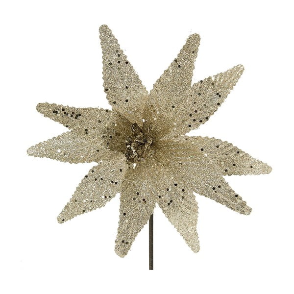 Božićna plastična dekoracija u obliku cvijeta u zlatnoj boji DecoKing Bella