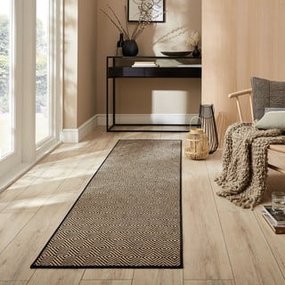 Crna/u prirodnoj boji jutena staza 60x230 cm Diamond – Flair Rugs