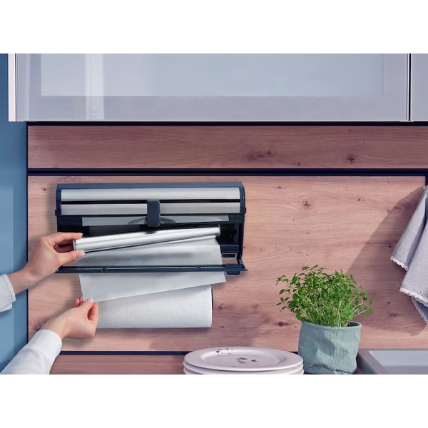 Metalni zidni držač za folije i papirnate ručnike u srebrnoj boji Parat Royal – LEIFHEIT-image-1