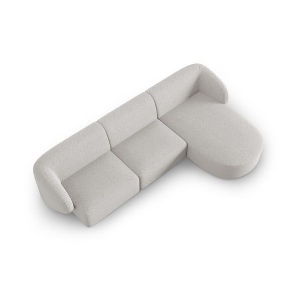 Svijetlo siva kutna garnitura od šenila (s desnim kutom/s ležaljkom) Paolo – Milo Casa-image-2