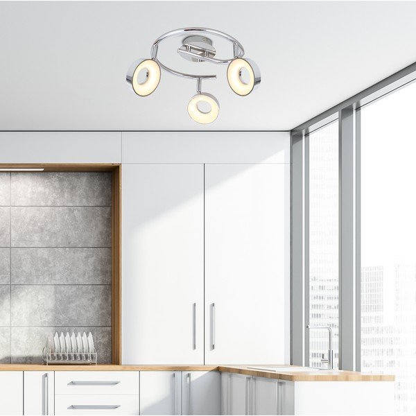 LED stropna svjetiljka u sjajno srebrnoj boji 40x40 cm Isla – Candellux Lighting-image-1